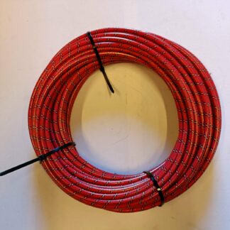 7mm ht tändkabel - Blank RBWF trådkärna bomull flätad  RÖD
